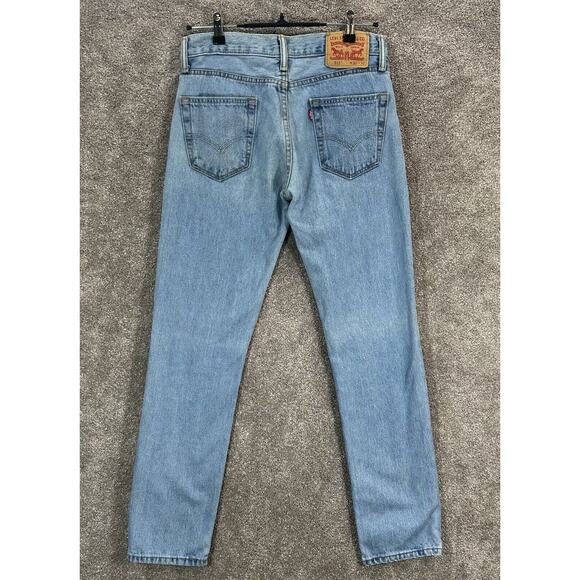 Levis 511 Jeans Mens 30X32 Blue Measures 29X31 Light Wash Straight Leg - Picture 2 of 6